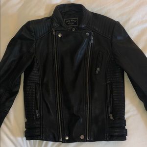 Leather motorcycle jacket
